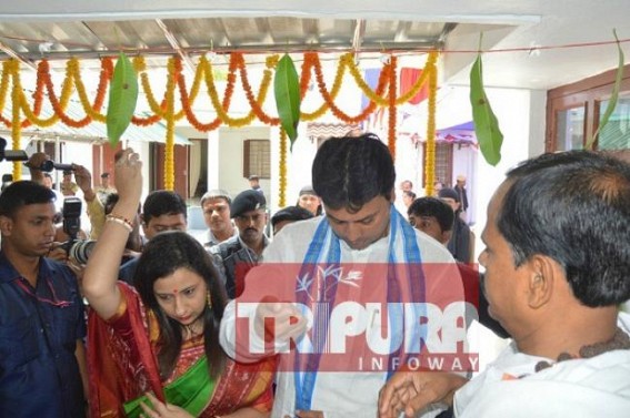 Biplab Deb enters CM's quarter with family after Puja
